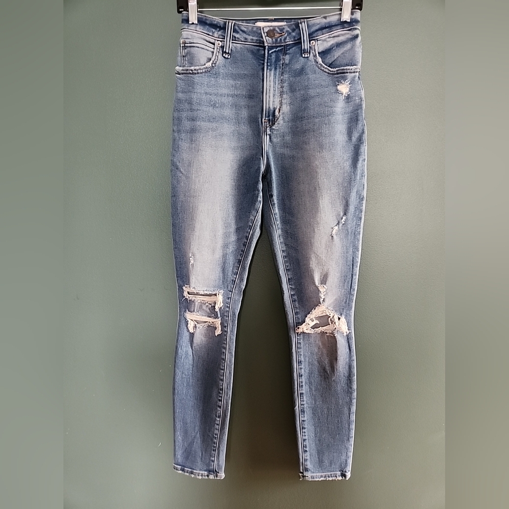 Abercrombie & Fitch The Super Skinny High Rise Curve Love Denim 26/2 Distressed